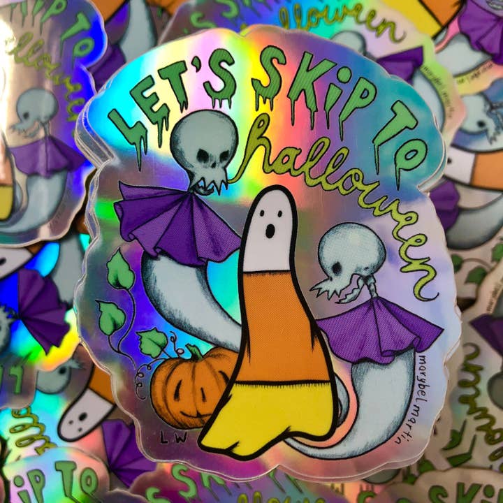 Adesivo em Vinil Holográfico de Halloween por Larry Welsh por atacado de Marybel Martin