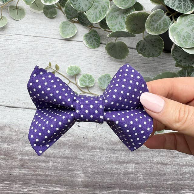 Bow Tie | Purple Polka Dot for wholesale by Baxter's Boutique