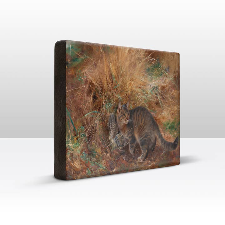 Laqueprint - Wholesale Art Print - Laqueprint - Cat with prey - Bruno Liljefors - 30 x 19.5 cm - LP2233
