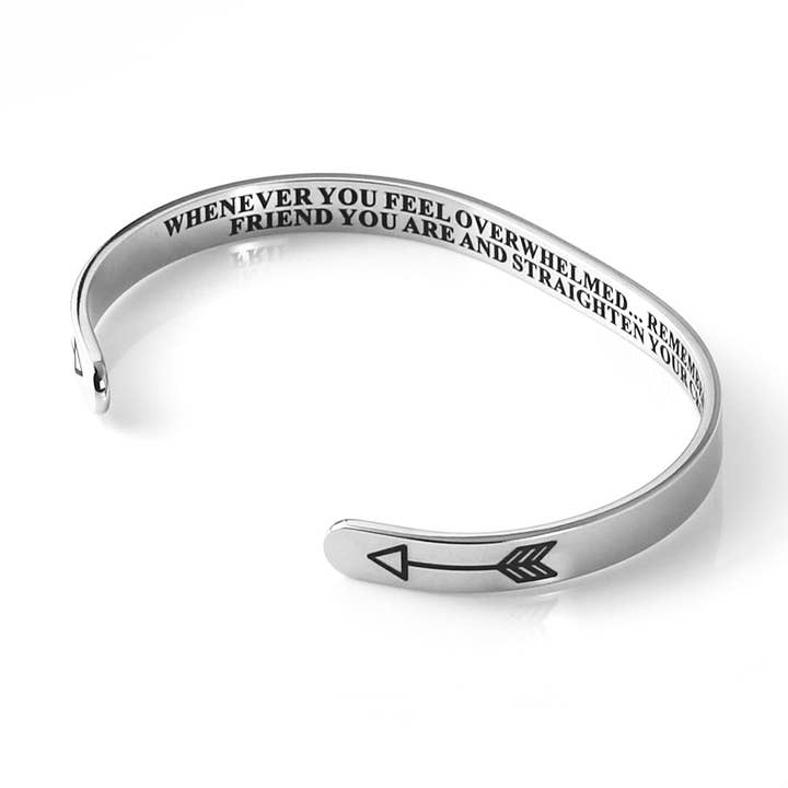 Whenever You Feel Overwhelmed, Remember Whose Friend You Are and Straighten Your Crown bracelet for wholesale by Engraved4Ever