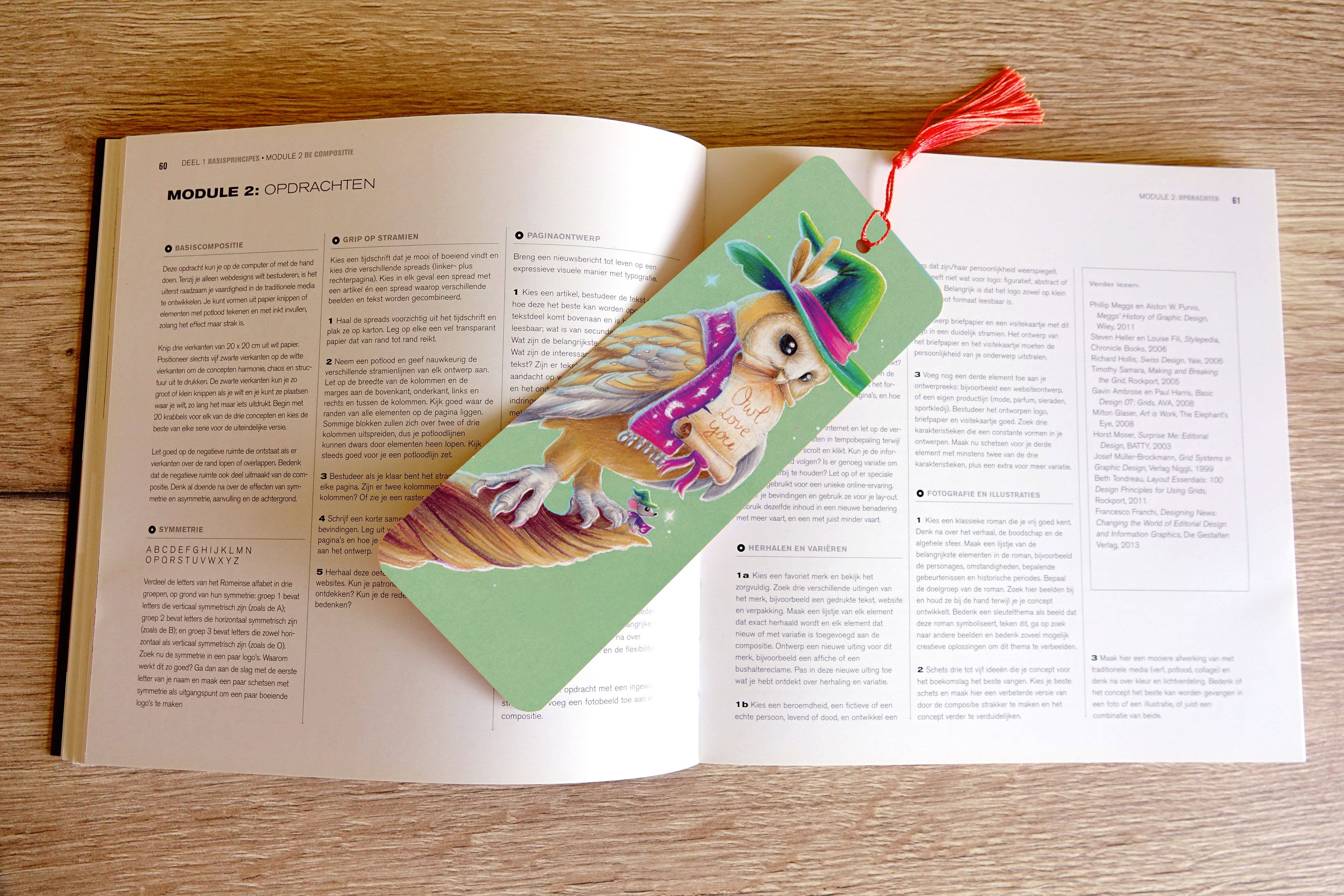 Digitaldreamcloud - Wholesale Bookmark - Boekenlegger met kwastje tovenaar uil1
