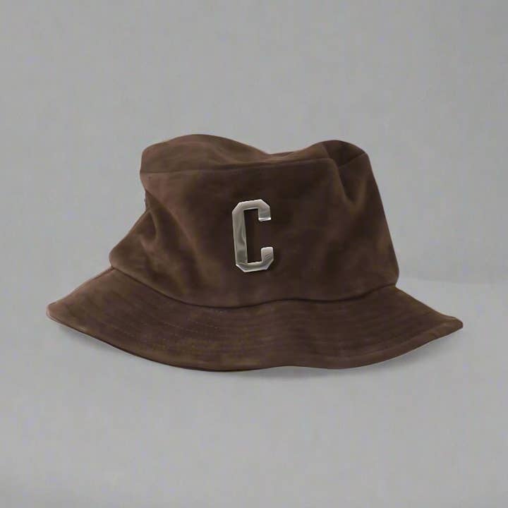 LEATHER NUBUCK BUCKET HAT : BROWN for wholesale by Cashland