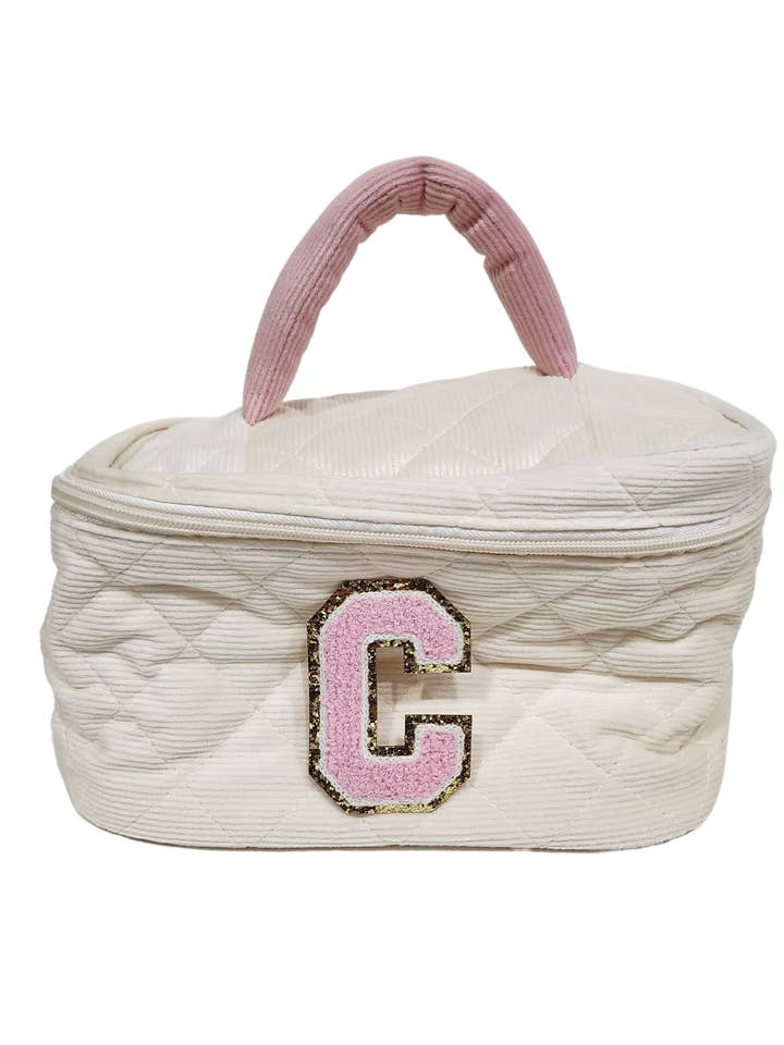 Soft Corduroy Train Case for wholesale by Happy Barb LLC