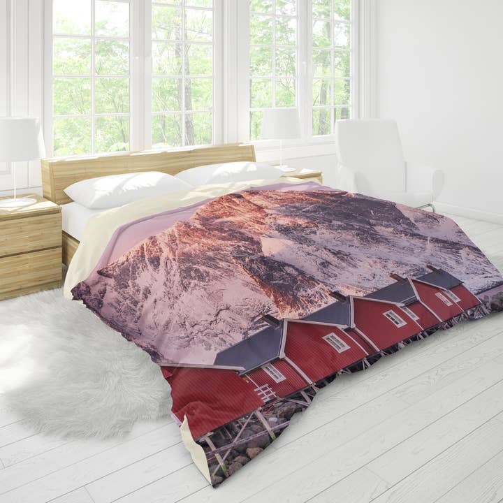 Ensemble de housse de couette en pierre de cabine de mer 3D Ensemble de literie Taies d'oreiller 79 pour la vente par Jess Art Decoration