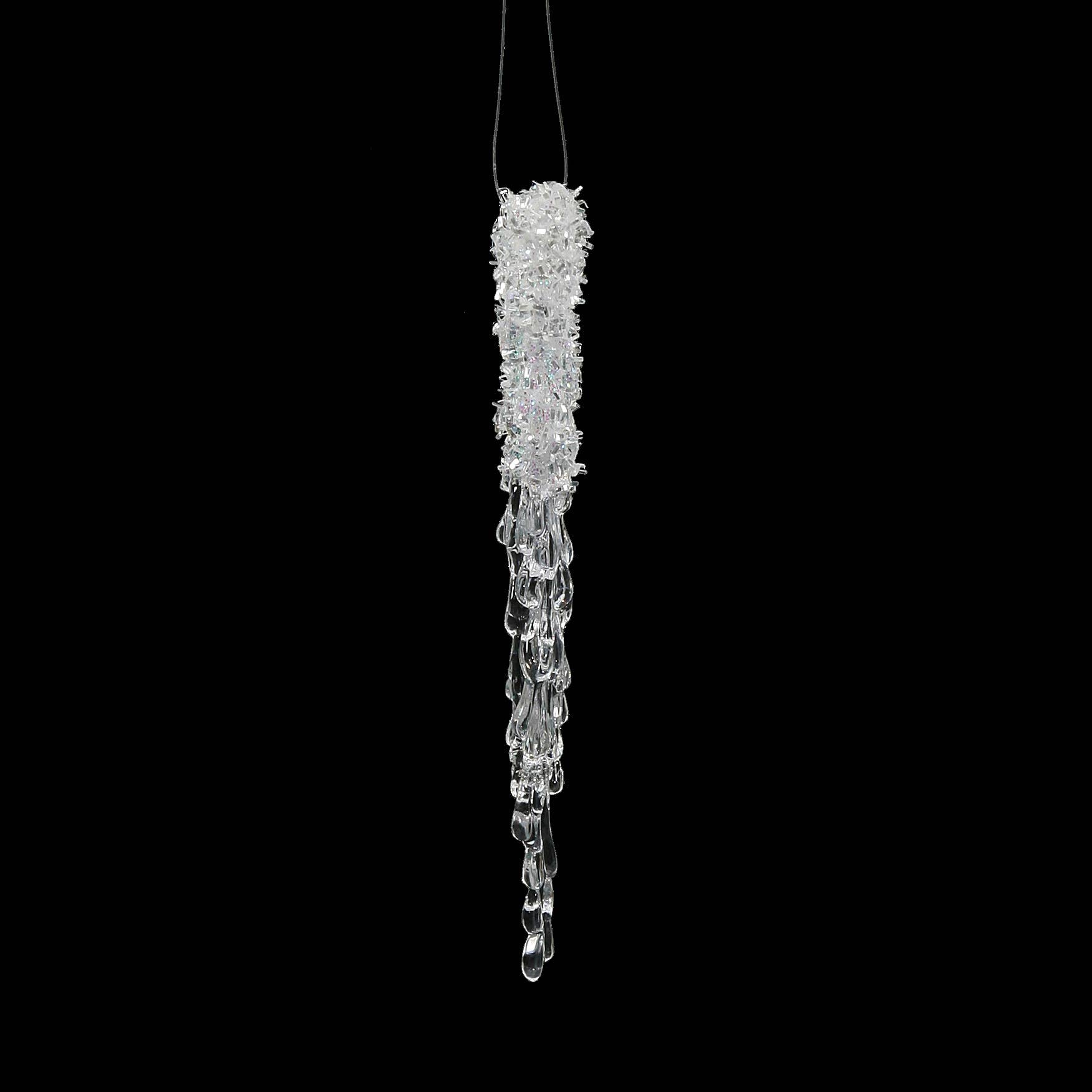 Vickerman 8" Clear Icicle Christmas Ornament, 6 per Bag for wholesale on Faire0
