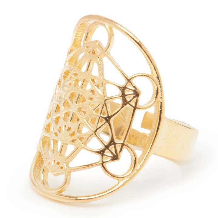KARMA YOGA SHOP - Wholesale Cocktail/Statement Ring - 925 Silver Metatron Cube Ring2