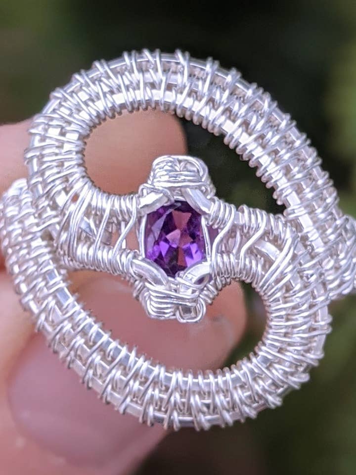 Amethyst And Sterling Silver Ring T49 for wholesale by Le Tourbillon Minéral
