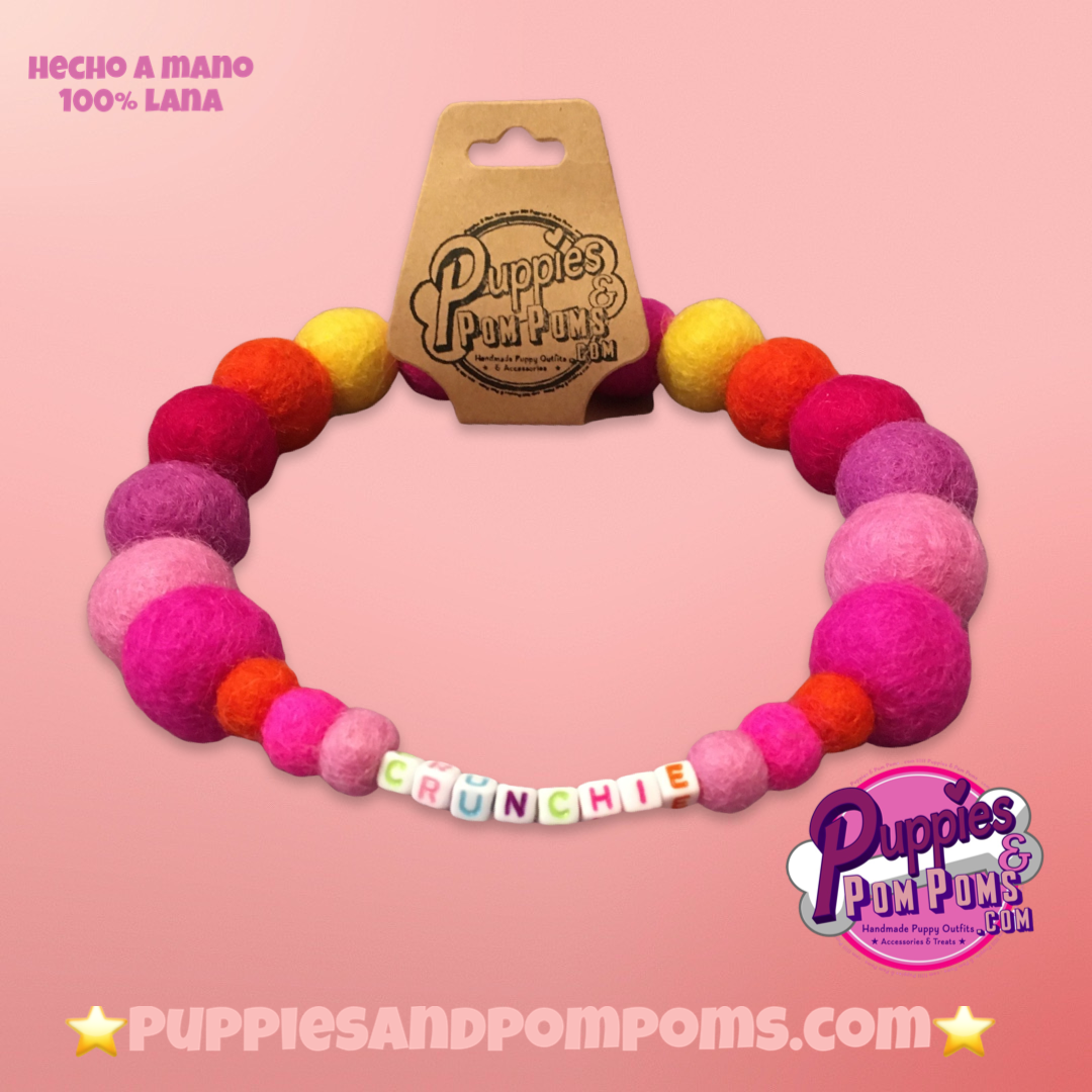 Puppies & Pom Poms - Wholesale Pet Collar - Dog - Pink - Personalised Pom Pom Dog Collar12