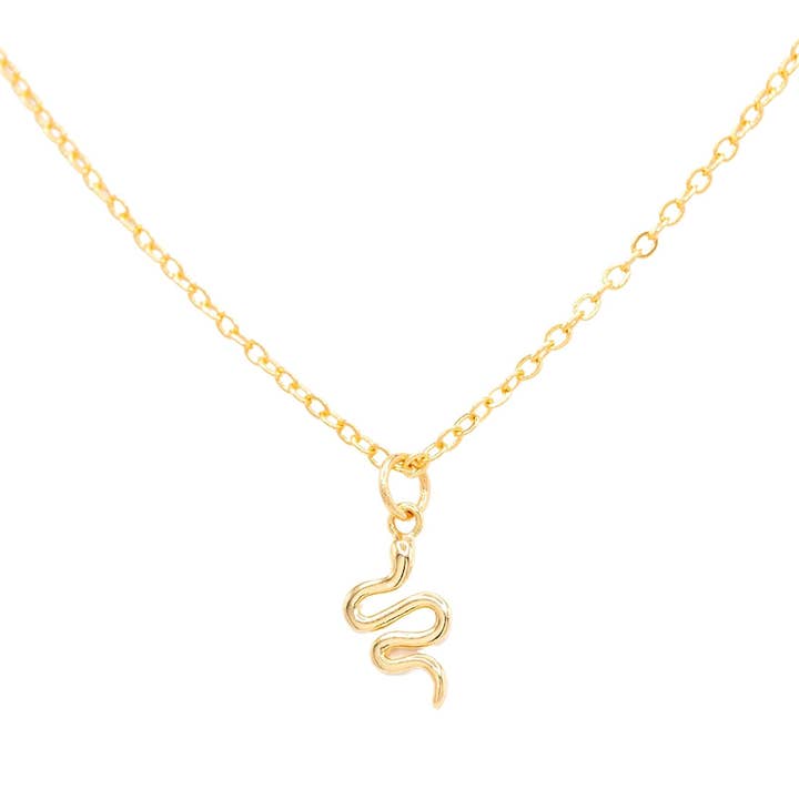 Snake Reptile Charm Pendant Necklace Dainty Gift Giving for wholesale by Rebecca Accessories LLC