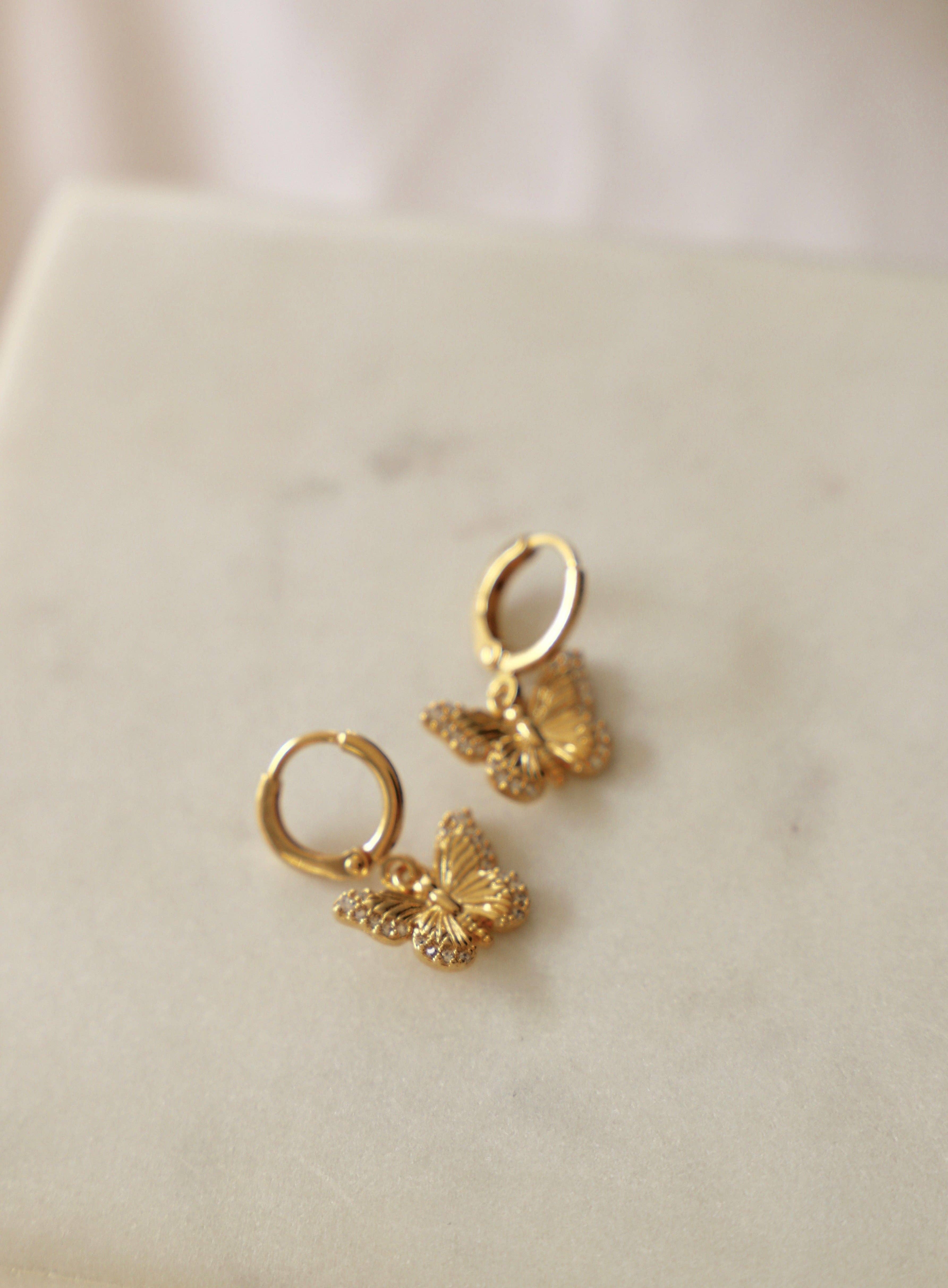 Katie Waltman Jewelry - Wholesale Huggie Earrings - BUTTERFLY HUGGIE HOOP EARRINGS4