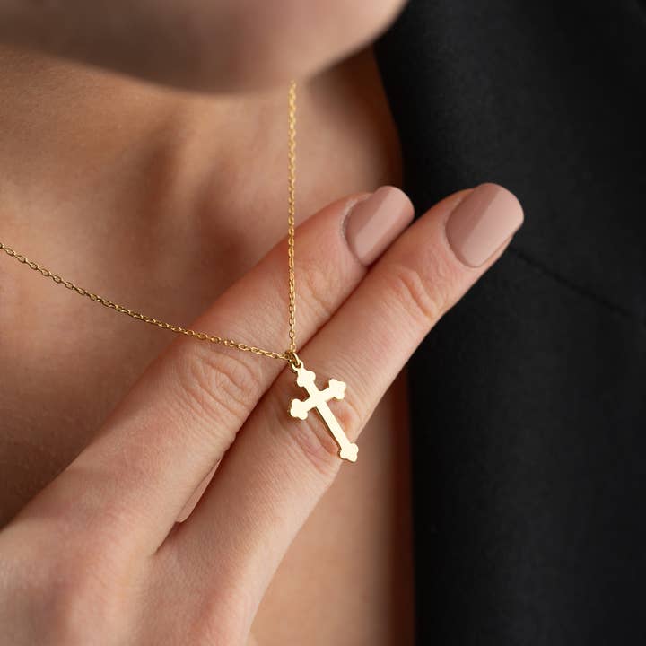 Tina Custom Jewelry - Wholesale Pendant/Charm Necklace - Orthodox Cross Necklace | Christian Baptism Gift for Her2