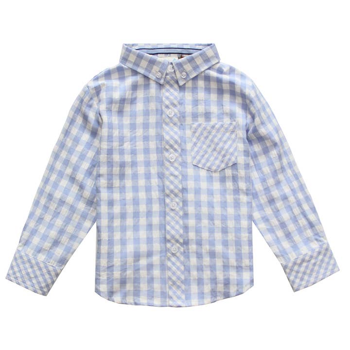 Camisa azul guingão por atacado de Fore Axel & Hudson