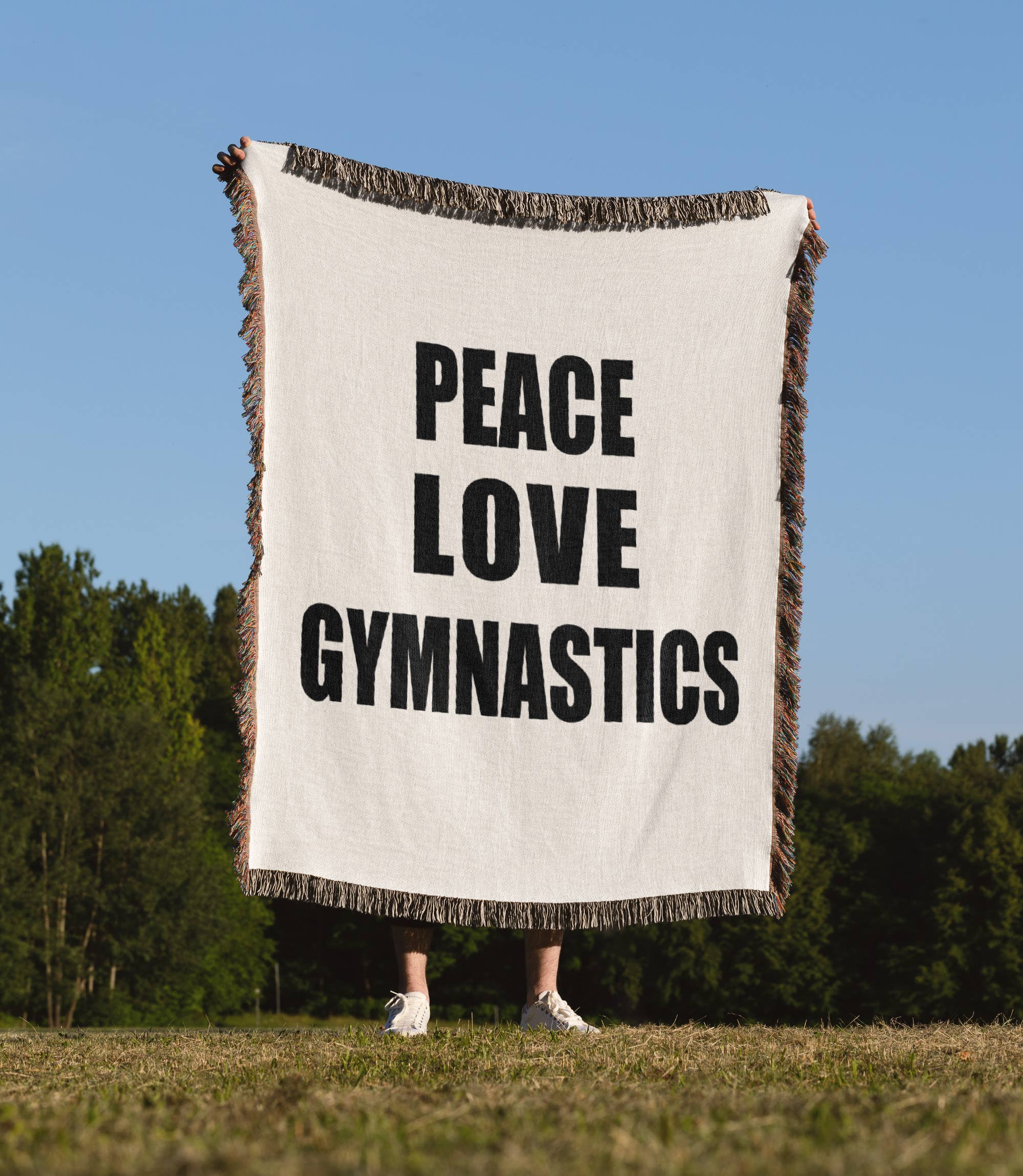 3dRose - Wholesale Throw Blanket - 3dRose, Peace Love and Gymnastics - Things that make me happy - gymnast gift, Blanket1