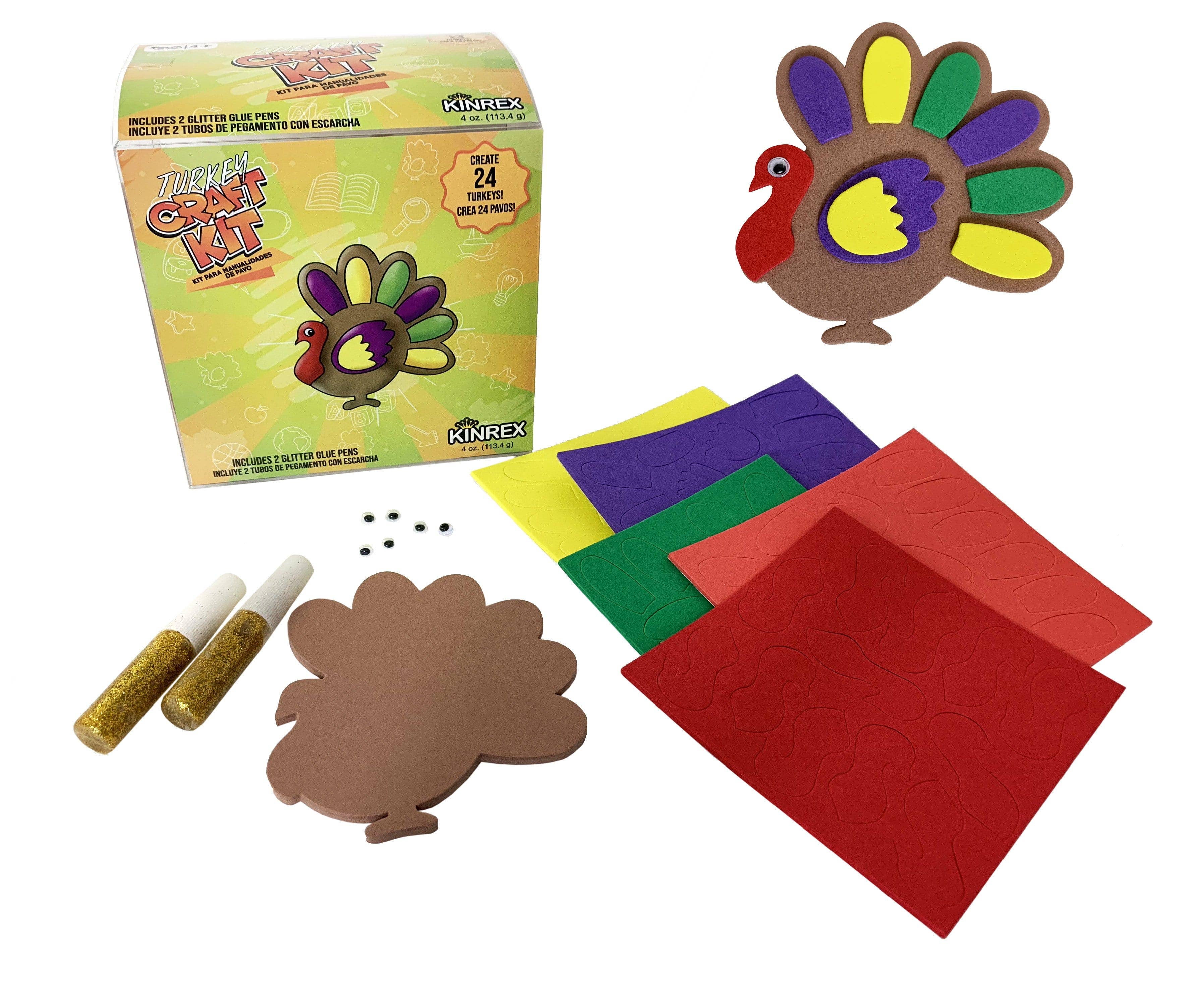 KINREX - Wholesale DIY Craft Kit - Wonderful Thanksgiving Turkey Craft - Thanksgiving Decorations Kit2