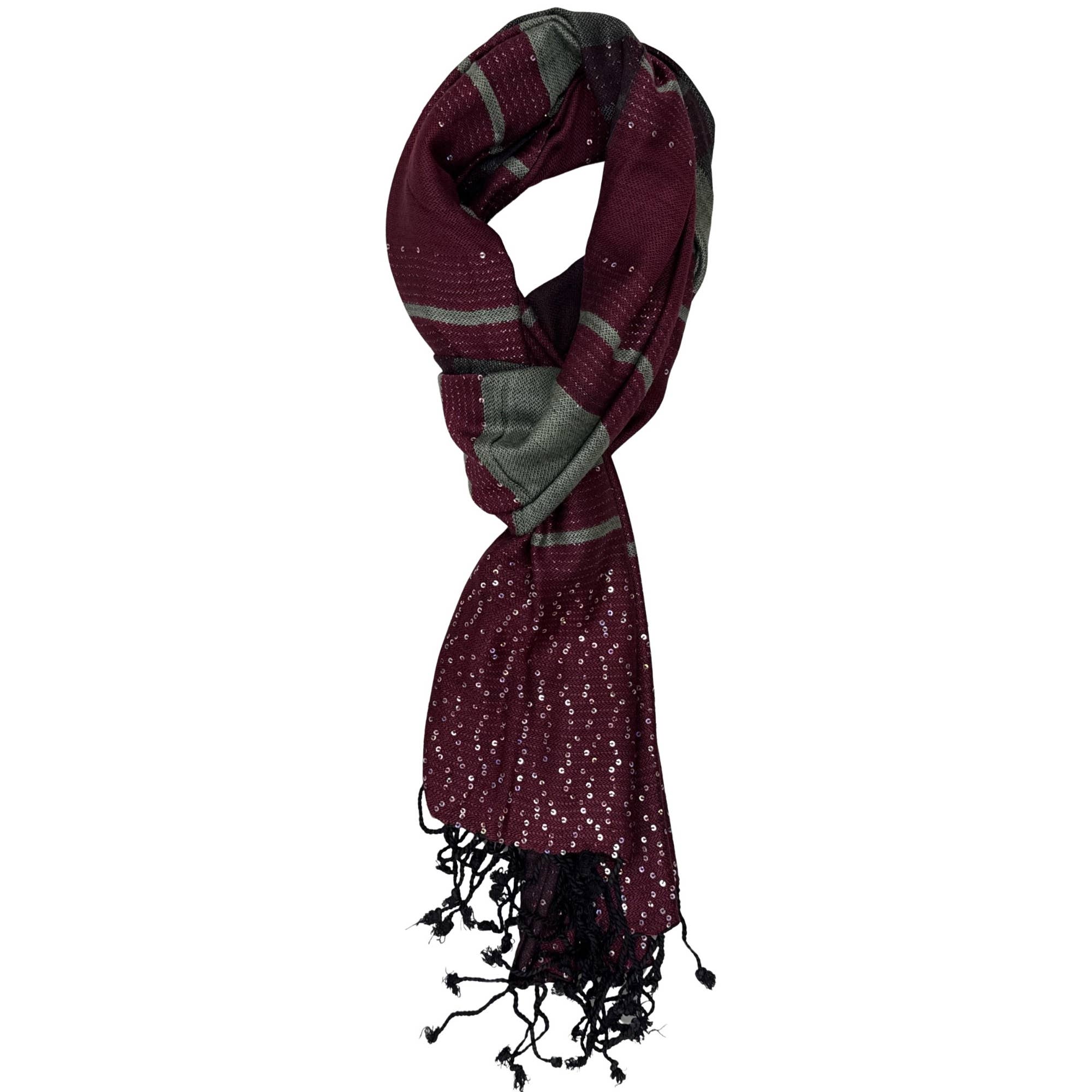 Treasure Jewelry - Wholesale Scarf - Women's - Hand-Loomed Viscose-Blend Tassel Scarf – Plaid & Striped18