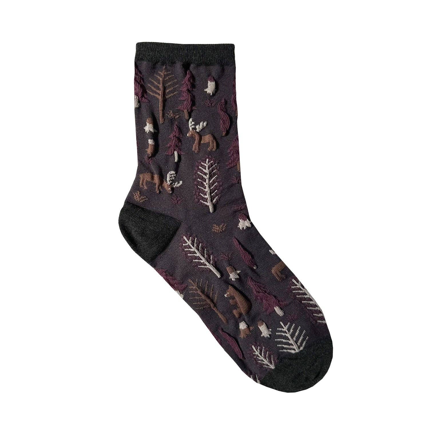 7DAYSSOCKS - Vente Chaussettes – femme - Chaussettes à motif broderie forêt Oulanka pour femmes2
