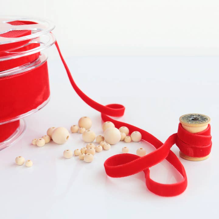 Fita de veludo dupla face vermelha brilhante por atacado de Such Good Supply