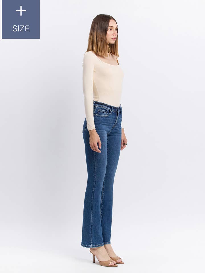 AMETHYST PLUS MID RISE SEAMLESS WAISTBAND BOOTCUT JEANS T6105-P for wholesale on Faire10