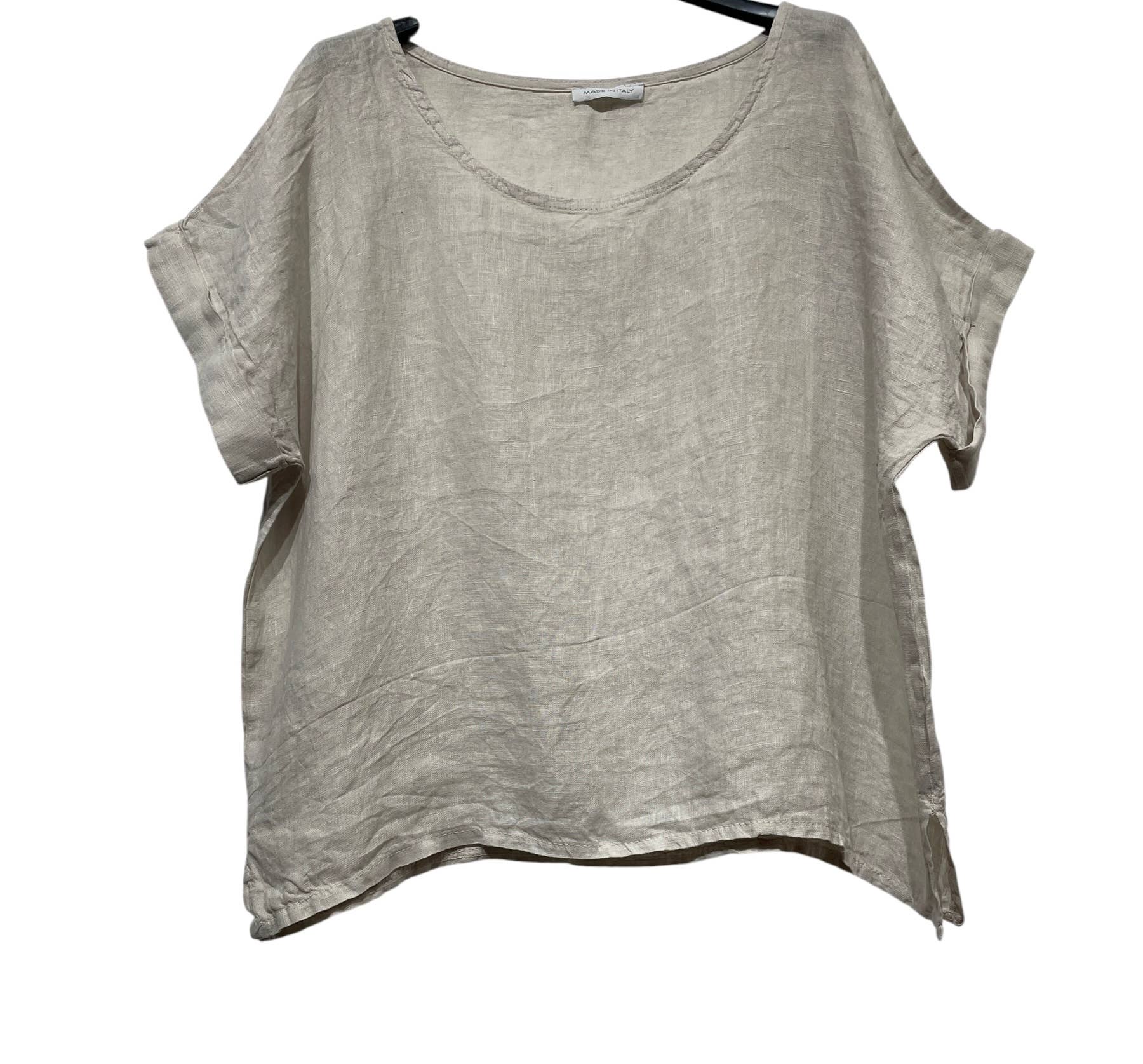 LINEN & COTTON HOUSE – T-shirt – Mulher por atacado – TOP UNI EM LIN 0133224