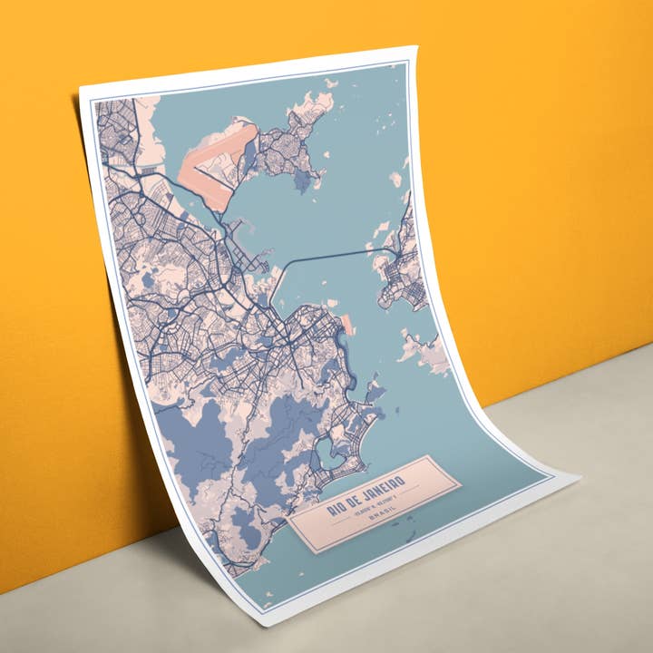 Rio stadskarta affisch för wholesale av reetro