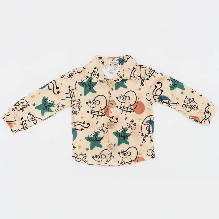 Langærmet Skjorte Børn Kunstnere Knapper for engroshandel hos Moraduix