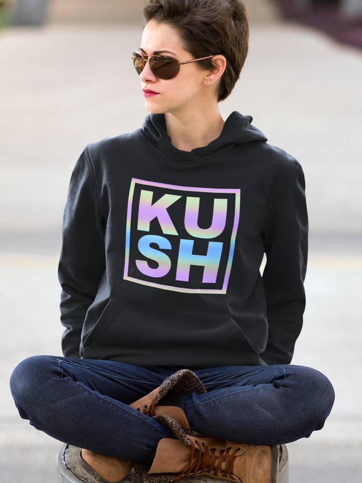 Reflekterende grafisk hættetrøje: Kush • Reflekterende for engroshandel hos Just Get High™