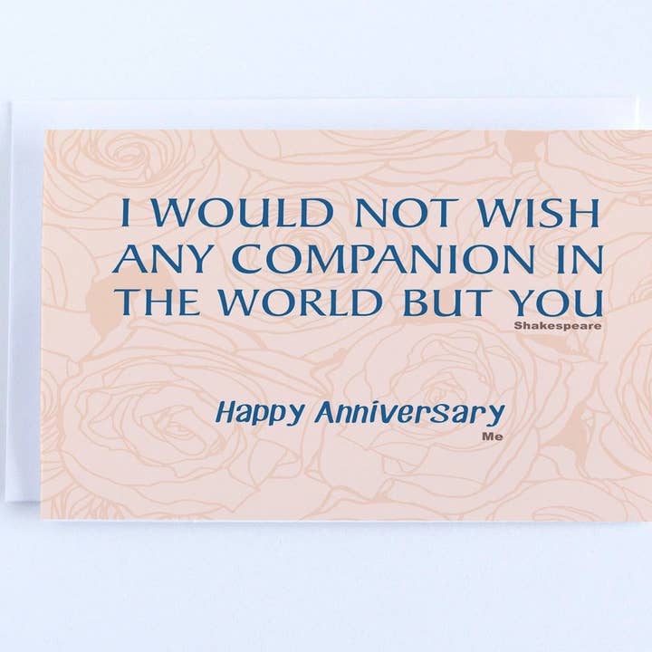 My Chosen Companion Shakespeare Quotes- Love And Romance - Anniversary Greeting Card for wholesale by CardCraft