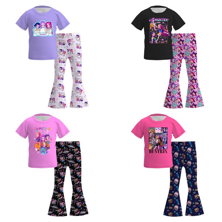 Conjunto de Pantalones Acampanados de Otoño de Cazadoras de Demonios Kpop para Niñas para venta al por mayor de Auraquise