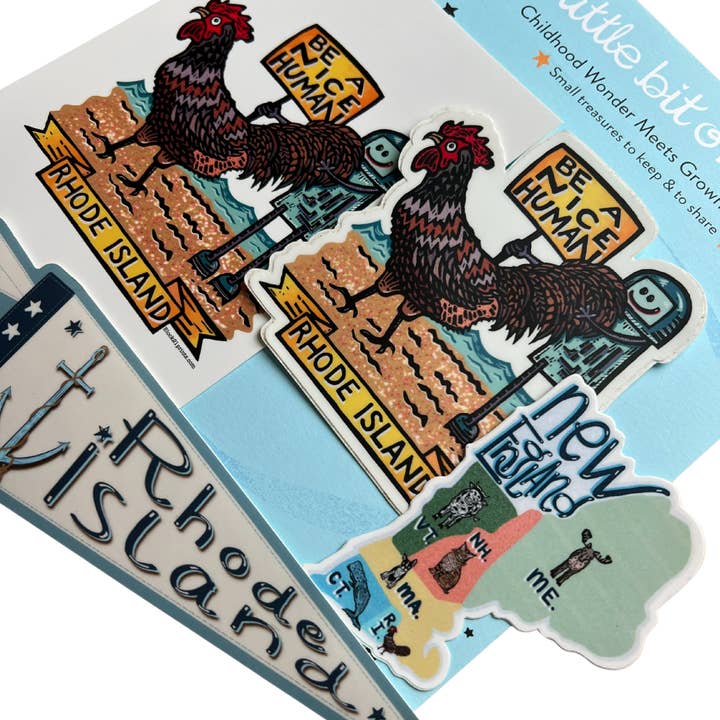Block21Prints - Wholesale Gift Bag Set/Pack - Rhode Island Gift Bundle | Stickers & Postcard1