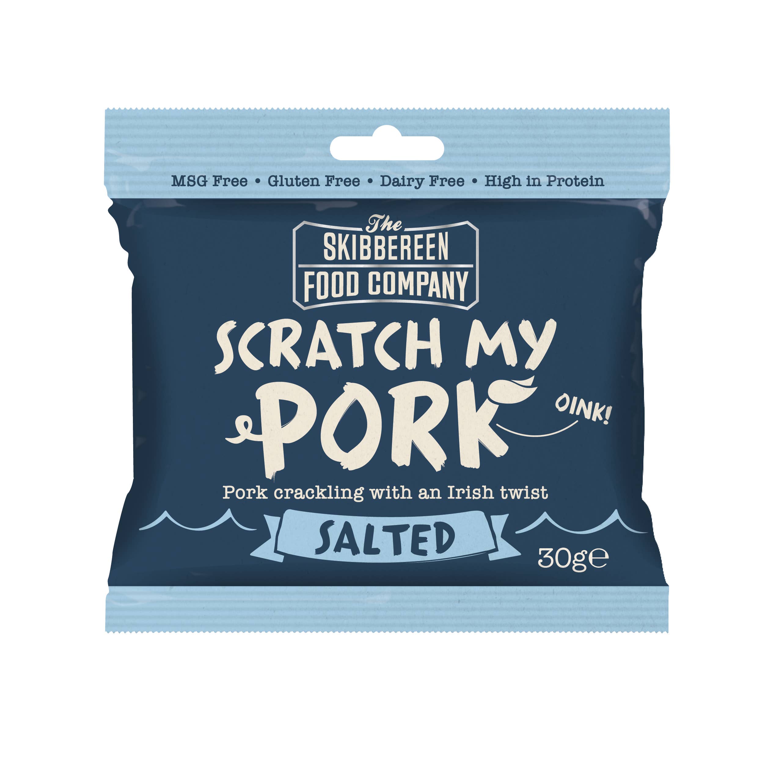 The Skibbereen Food Company – Großhandel Schweinefleisch – Scratch My Pork - Schweineschwarten / Gesalzener Geschmack (24 x 30 g)