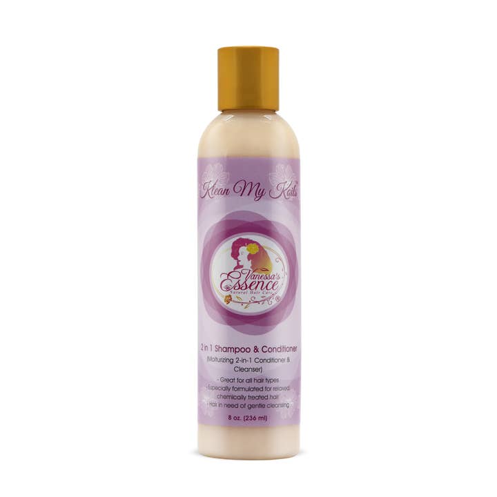 Klean My Koils 2 in 1 Shampoo & Conditioner for wholesale by Vanessa’s Essence Natural Hair Care