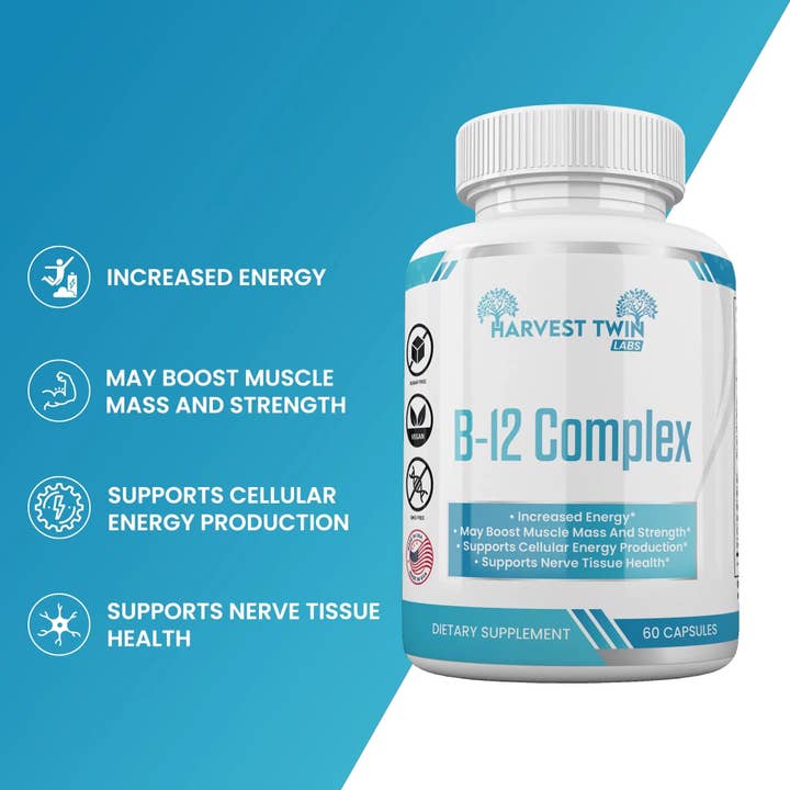 HARVEST - TWIN - Wholesale Oral Supplement/Vitamin - B-12 Complex Vitamin Supplement for Increased Energy & Vitality1