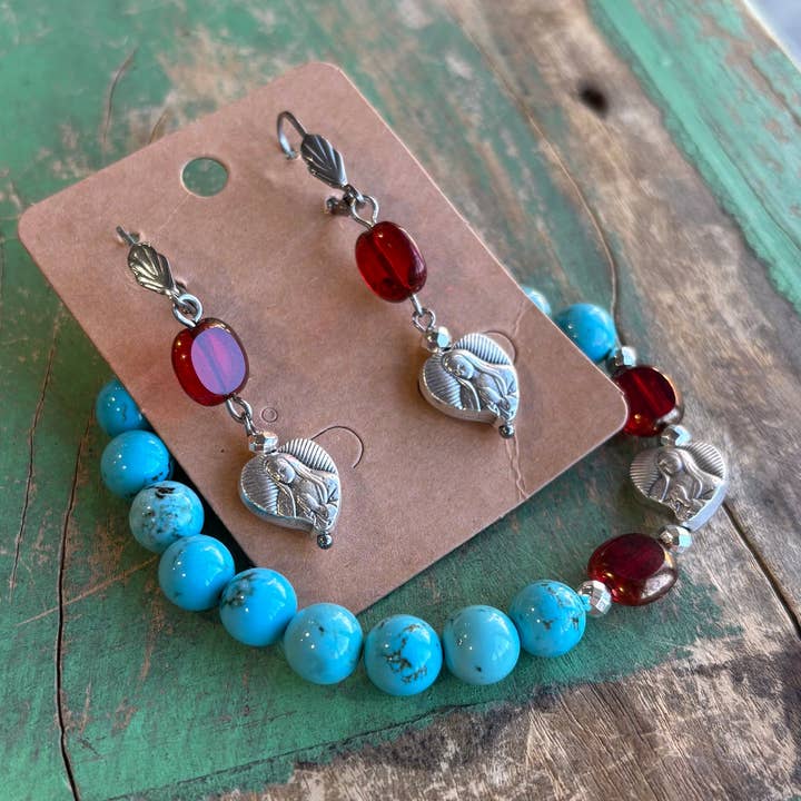Pulsera o Pendientes OLG Rosa Turquesa y Roja. para venta al por mayor de Love and Honor Jesus LLC