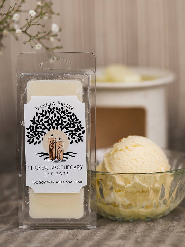 Vanilla Breeze - 55g Wax Melt Snap Bar for wholesale by Flicker Apothecary
