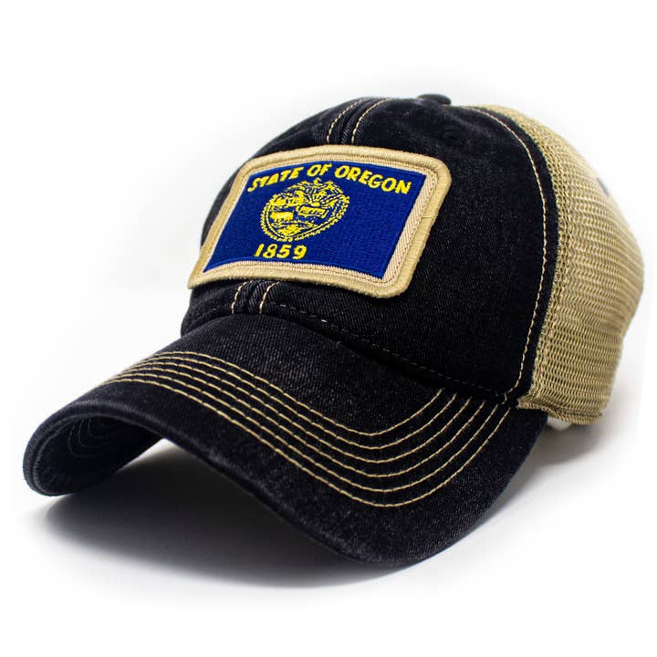Casquette trucker drapeau de l'Oregon pour la vente par S.L. Revival Co.