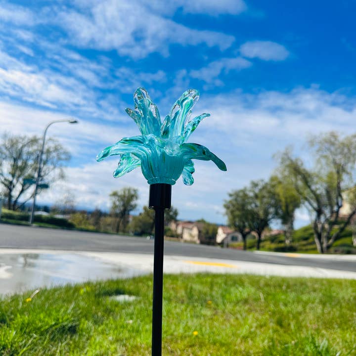 ApricotMint - Venta al por mayor Postes de jardín/césped - Estacas de vidrio Art para flores, surtidas, 6 colores en juego de 29