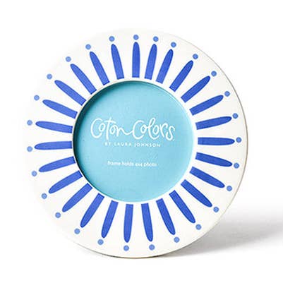 Iris Blue Burst Round Frame for wholesale by Coton Colors