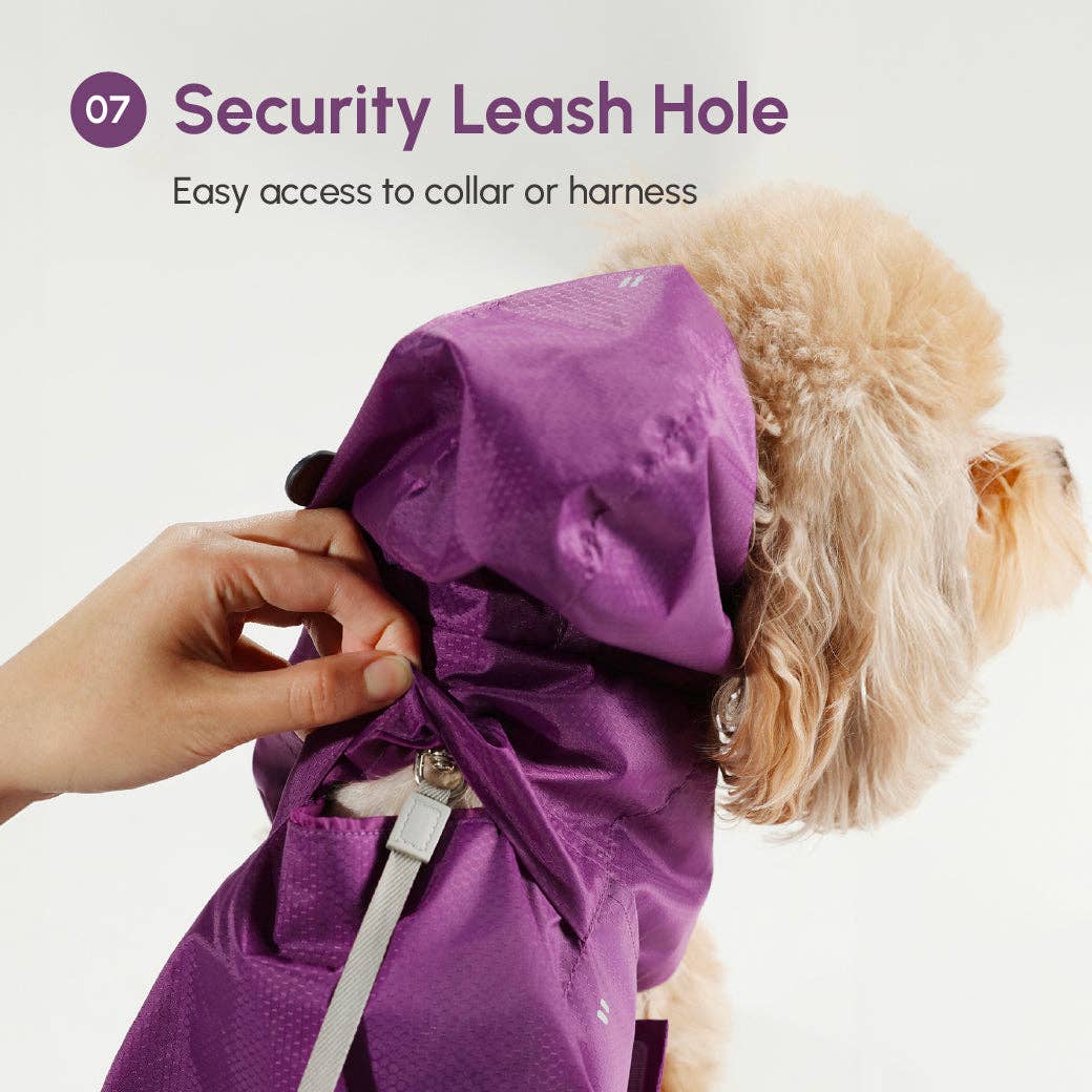 PEHOM - Venta al por mayor Chubasquero - Perros - Impermeable tipo cápsula - Morado17