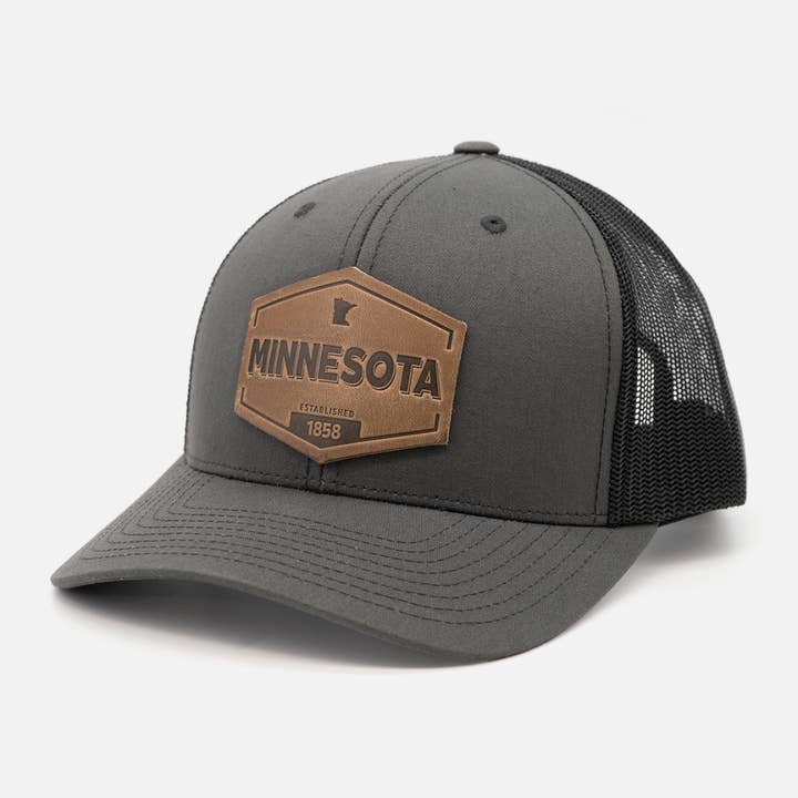 Range Leather Co. - Wholesale Trucker Hat - Unisex - Minnesota Established Hat | Leather Patch Trucker Hat4