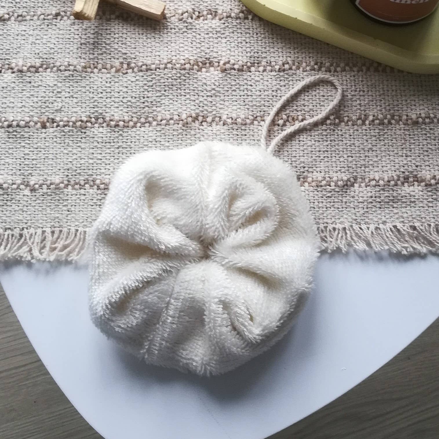 Maison Alice – Puff/esponja de banho por atacado – esponja de chuveiro de bambu natural6