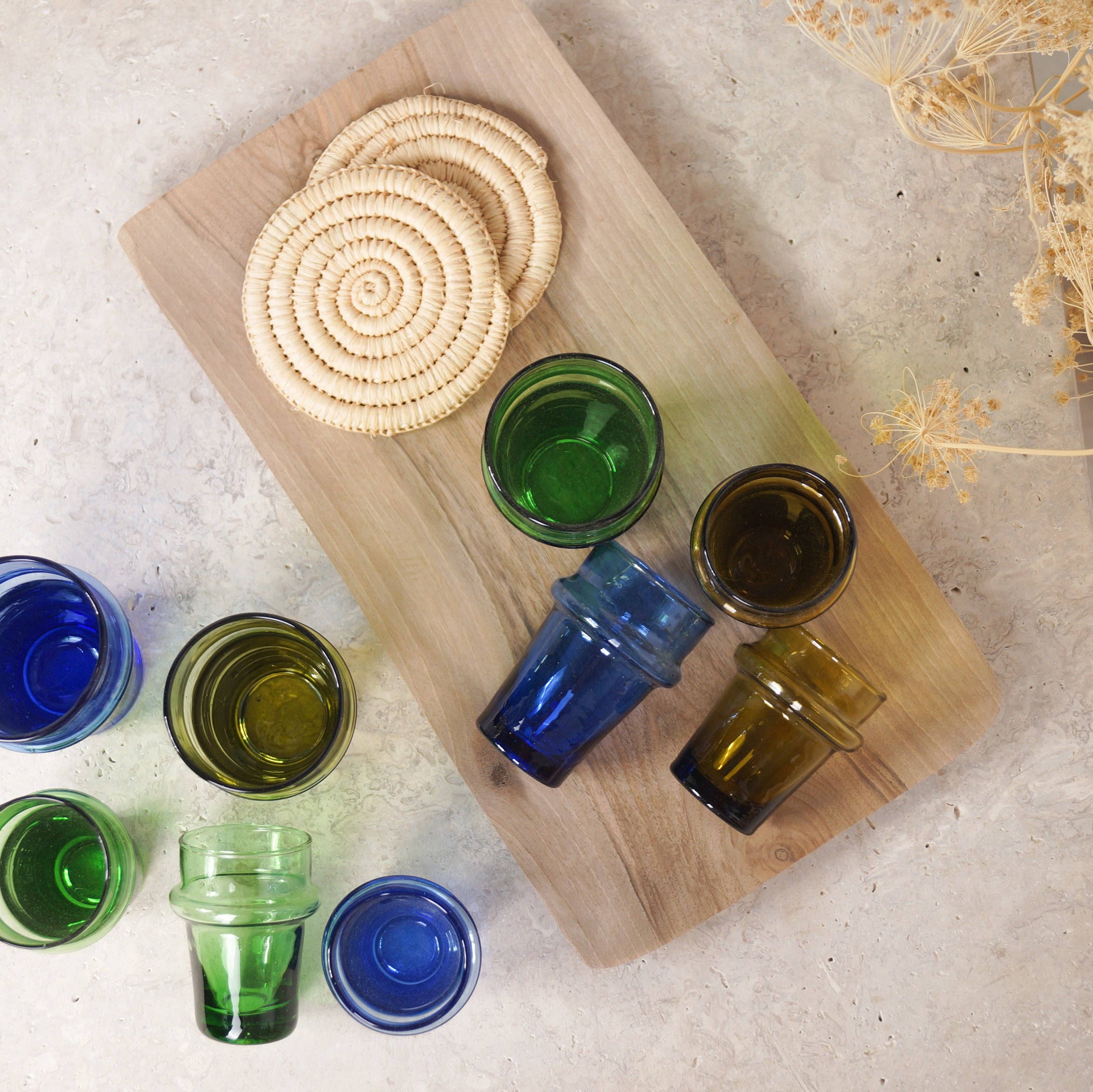 Bohome Living - Vente Verre/tasse - Verre Beldi arrondi coloré - Lot de 64