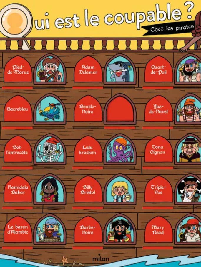 LIVRE JEUX QUI EST LE COUPABLE CHEZ LES PIRATES pour la vente par POPPIK