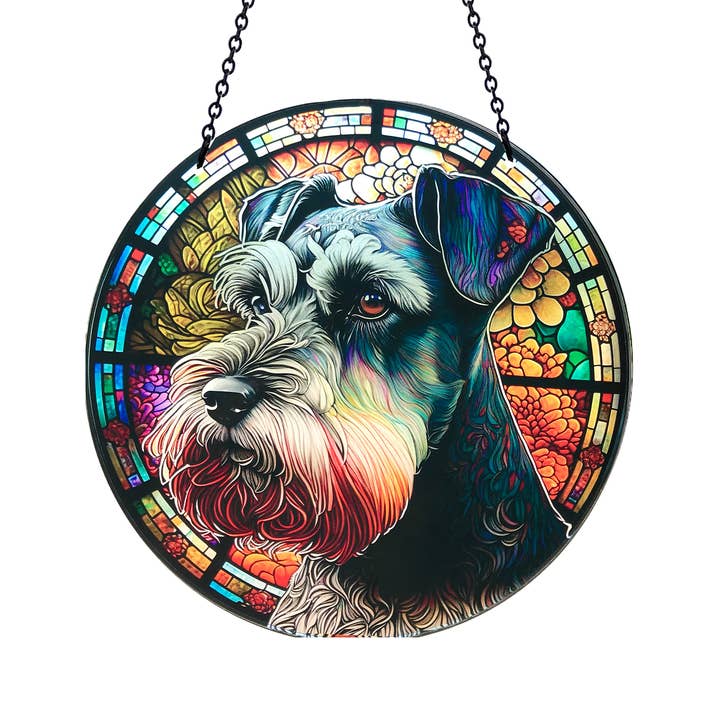 Giant Schnauzer Acrylic Suncatcher with Chain #SC133 by d'ears for wholesale by d'ears inc.