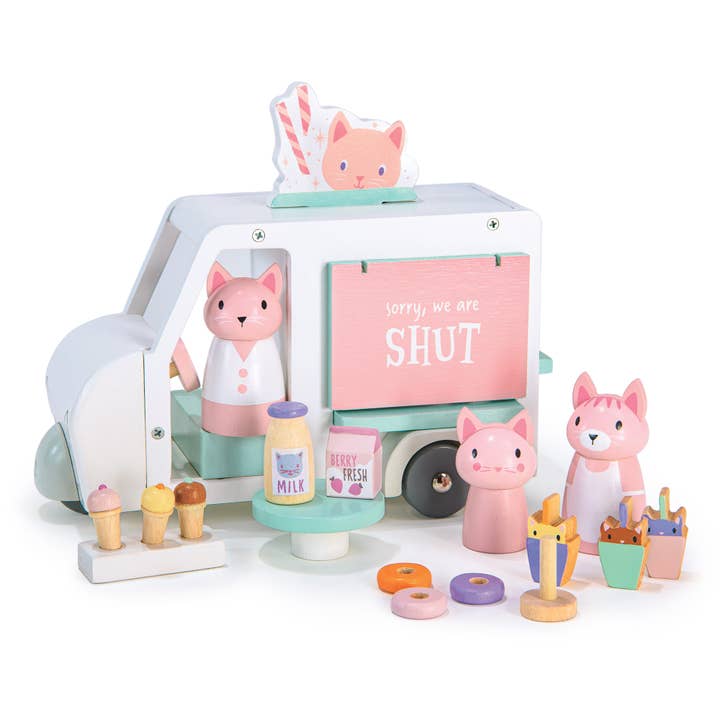 ThreadBear Design UK/EU – wholesale Toy set – Kids – Merrywood Tales Kitty's Milkshake Van2