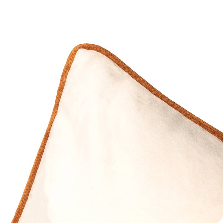 Ecru Ginger Meridian Velvet Cushion Ecru/Ginger for wholesale on Faire2