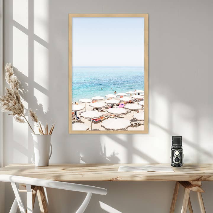 Ready2hangart, Inc. – Engroshandel Vægkunstsæt – „Strand i Tropea“ indrammet tekstureret vægkunst