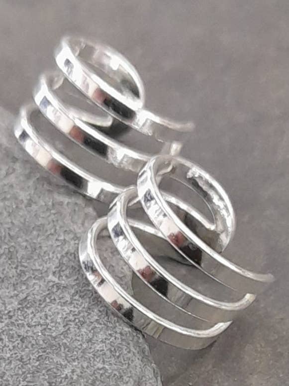 SE536 - 3 FLAT BAR EARCUFF for wholesale by Bluelily925silver