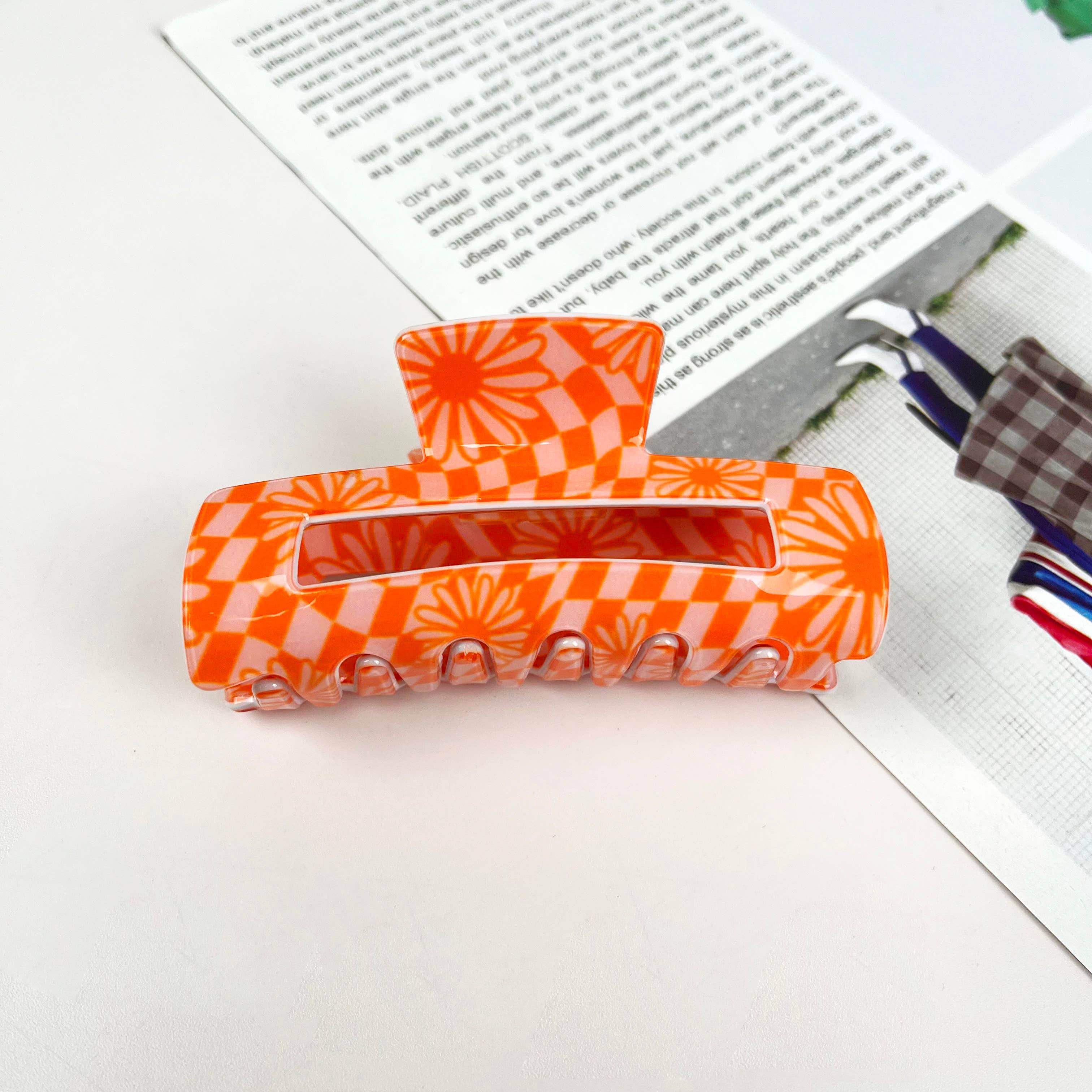 mildstyles - Vendita all'ingrosso Fermaglio per capelli - Donna - Fermagli per capelli rettangolari a forma di stella marina con fiori sorridenti6