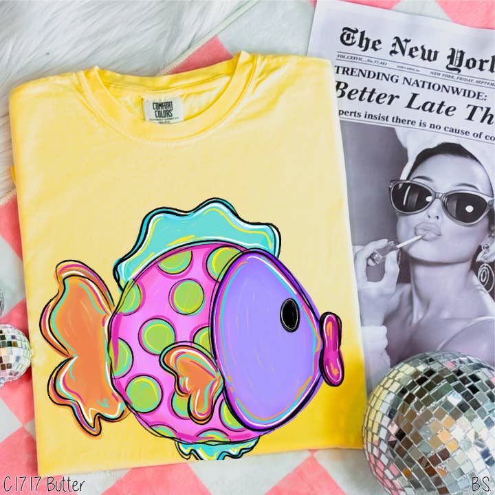 Girly Tropical Polka Dot Fish #BS5395 for wholesale by Bama Screens