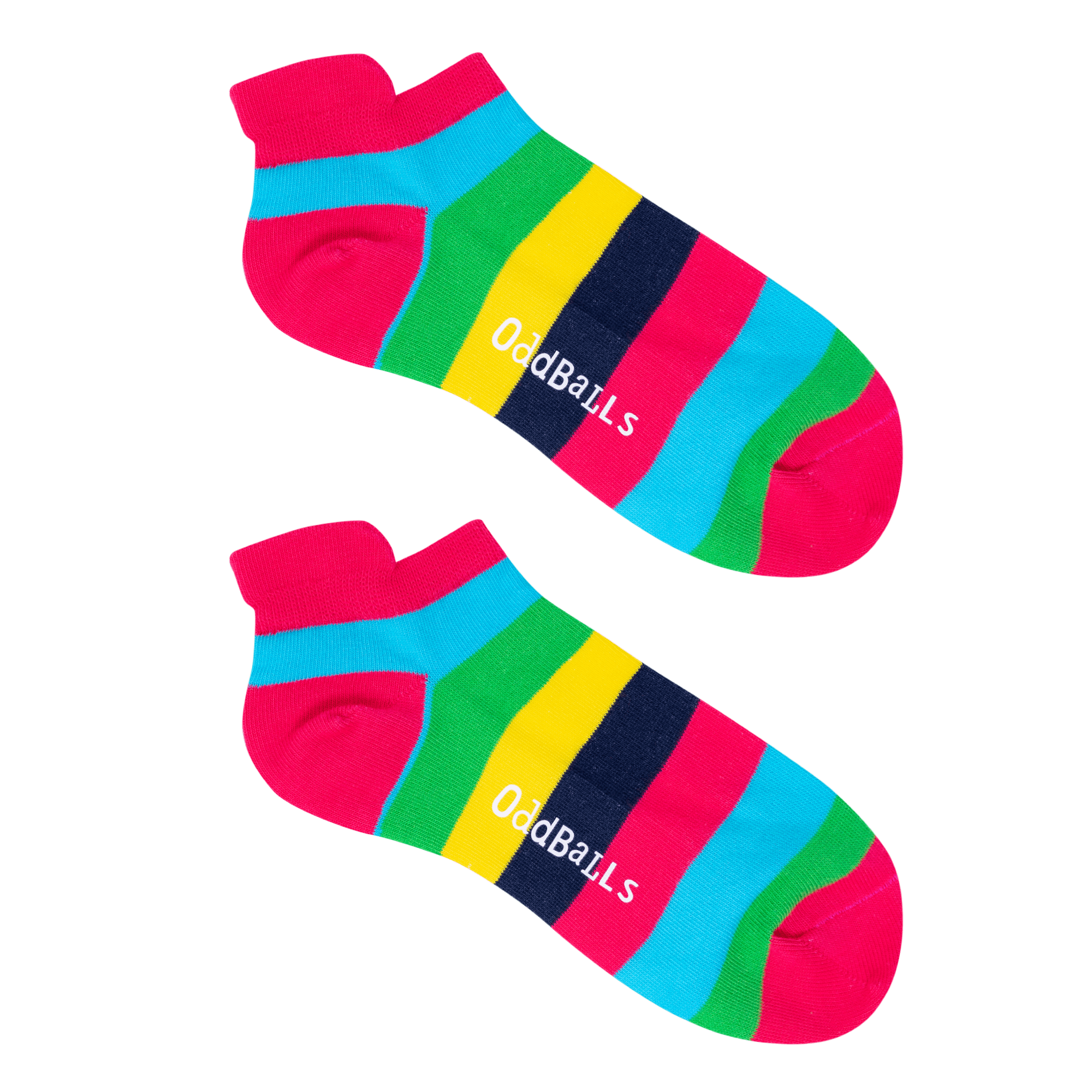 OddBalls – wholesale Socks – Unisex – Rosy Stripes - Ankle Trainer Socks0